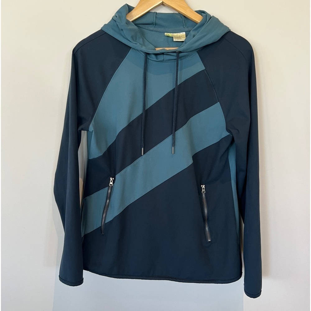Halcyon blue hooded sweatshirt. Size S